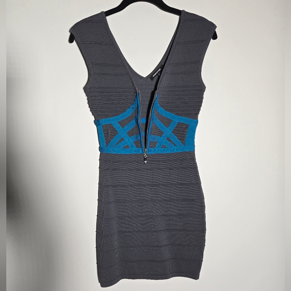 Charcoal half zip bandage dress